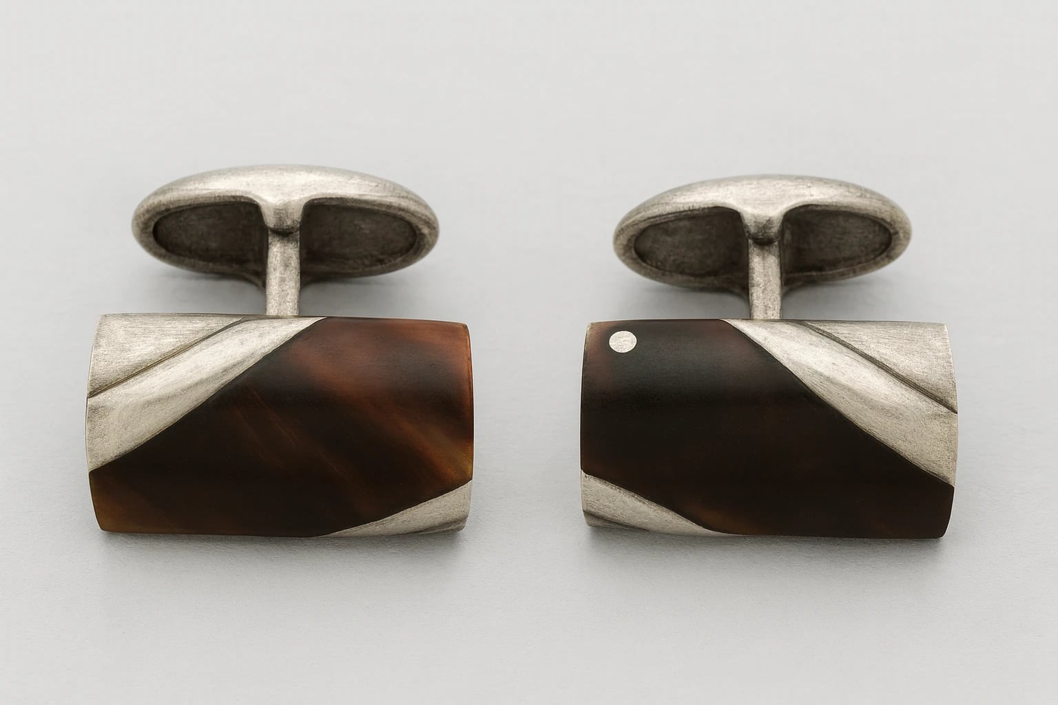 William Spratling Tortoise Shell Barrel Cuff Links