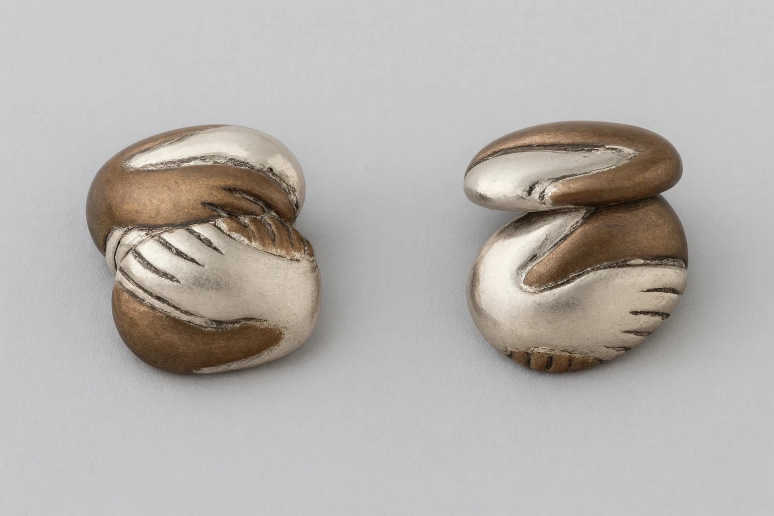 William Spratling Clasped Hands Cuff Links