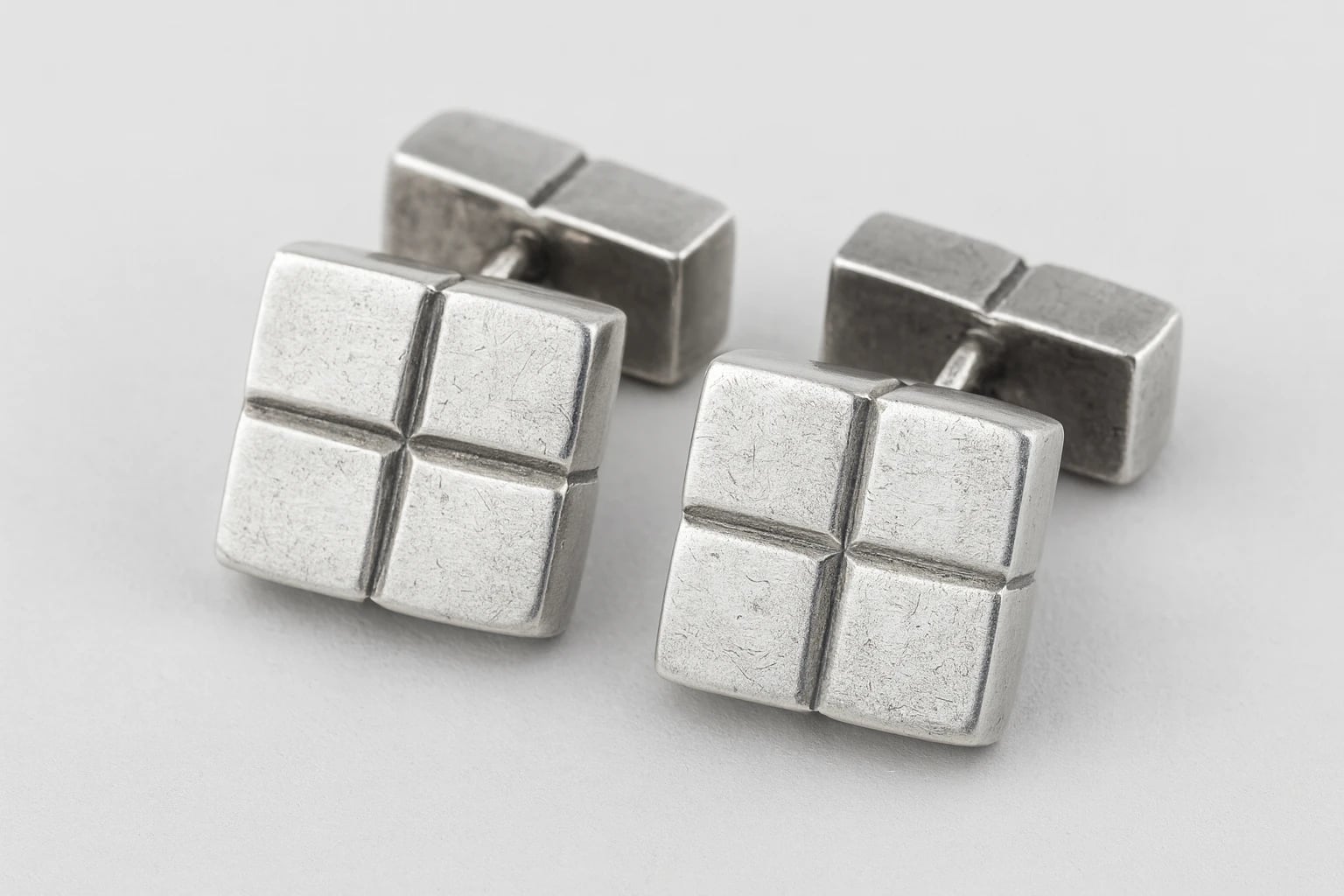 William Spratling Quartered Square Cuff Links