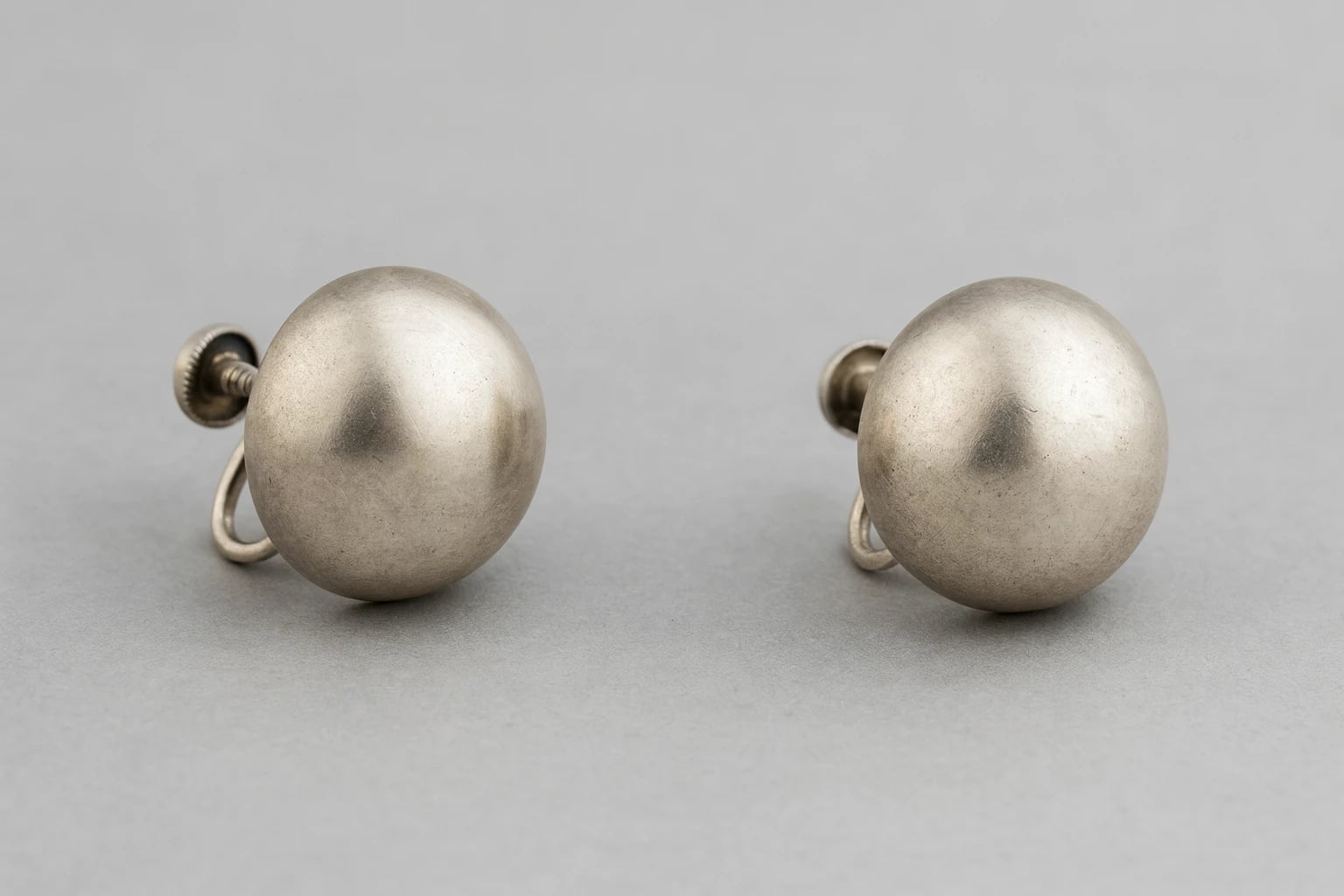 William Spratling Half Ball Silver Earrings