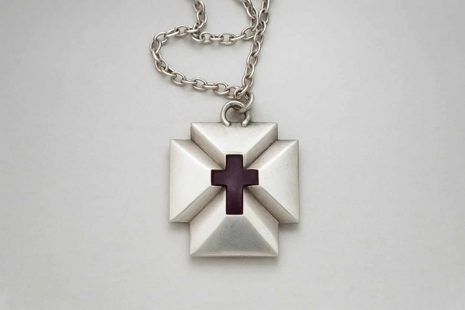 William Spratling Amethyst Inset Cross
