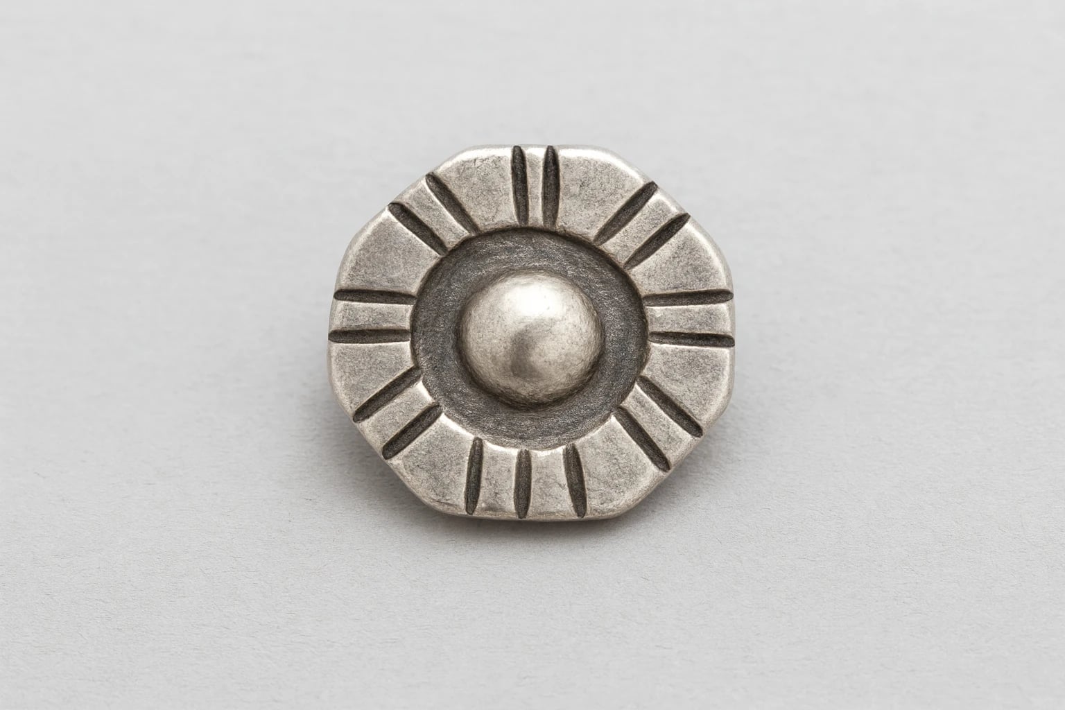 William Spratling Small Incised Silver Button