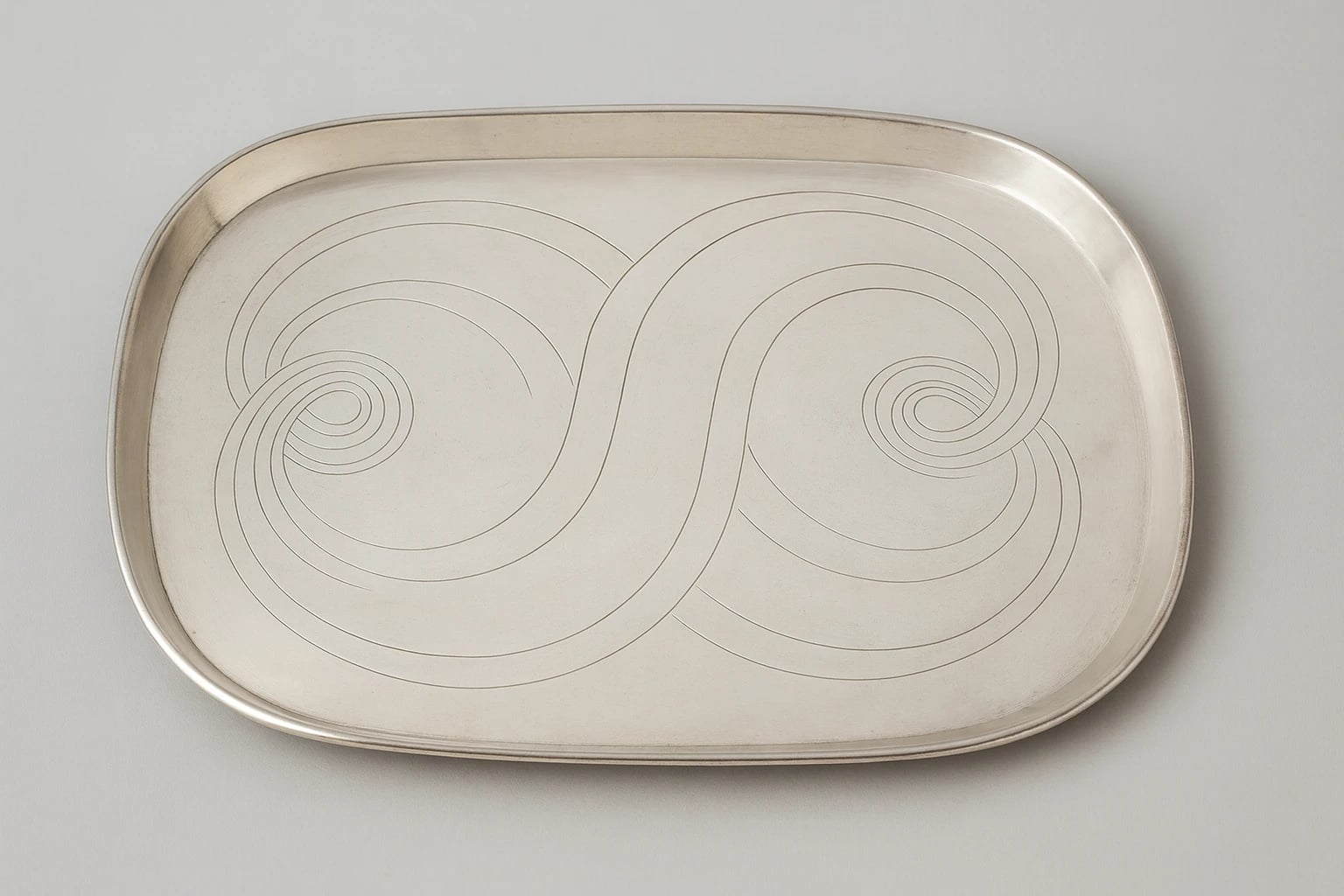William Spratling Incised Swirl Silver Tray