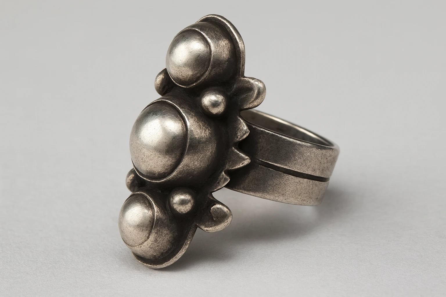 William Spratling Three Ball Silver Ring