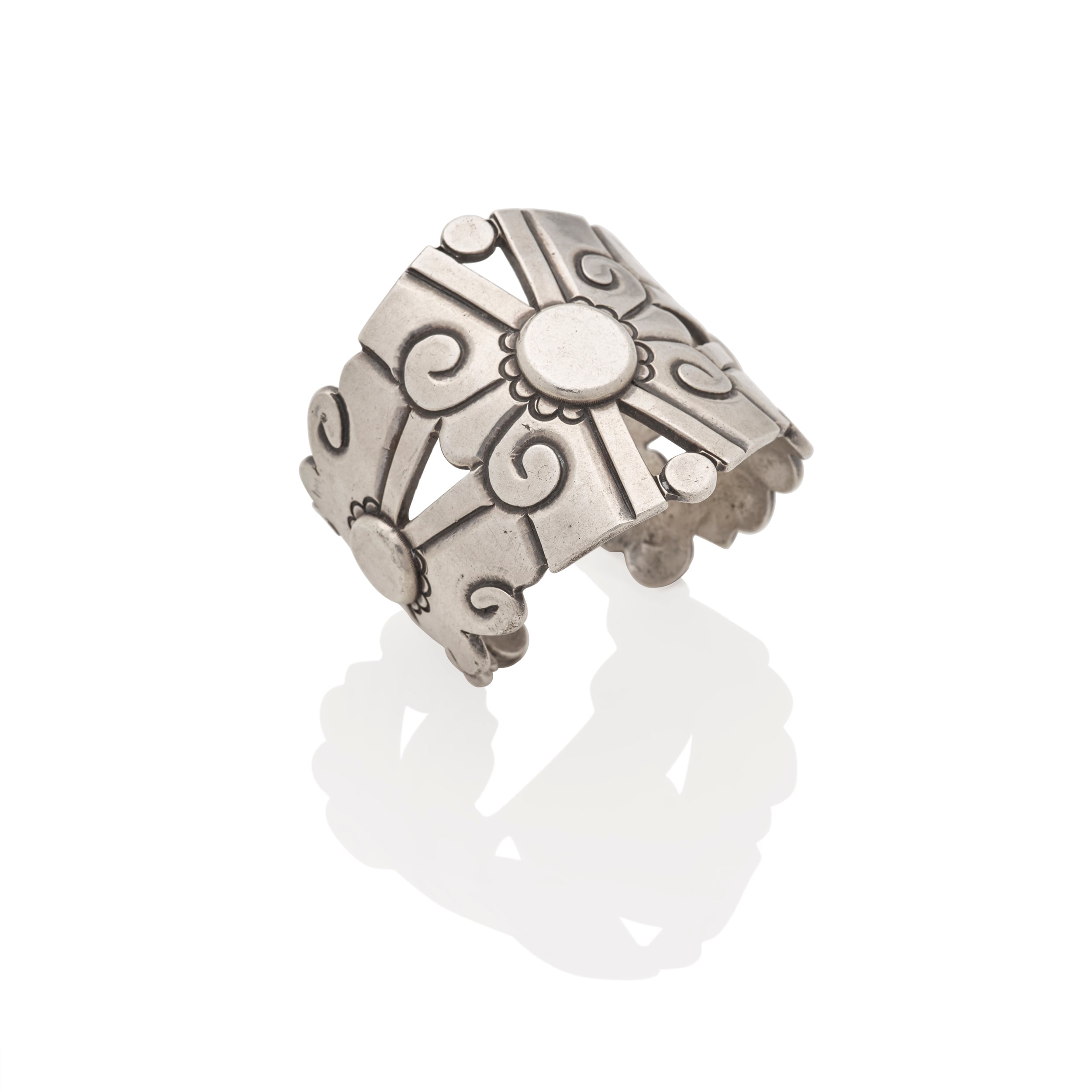 William Spratling Heavy Incised Cuff Bracelet