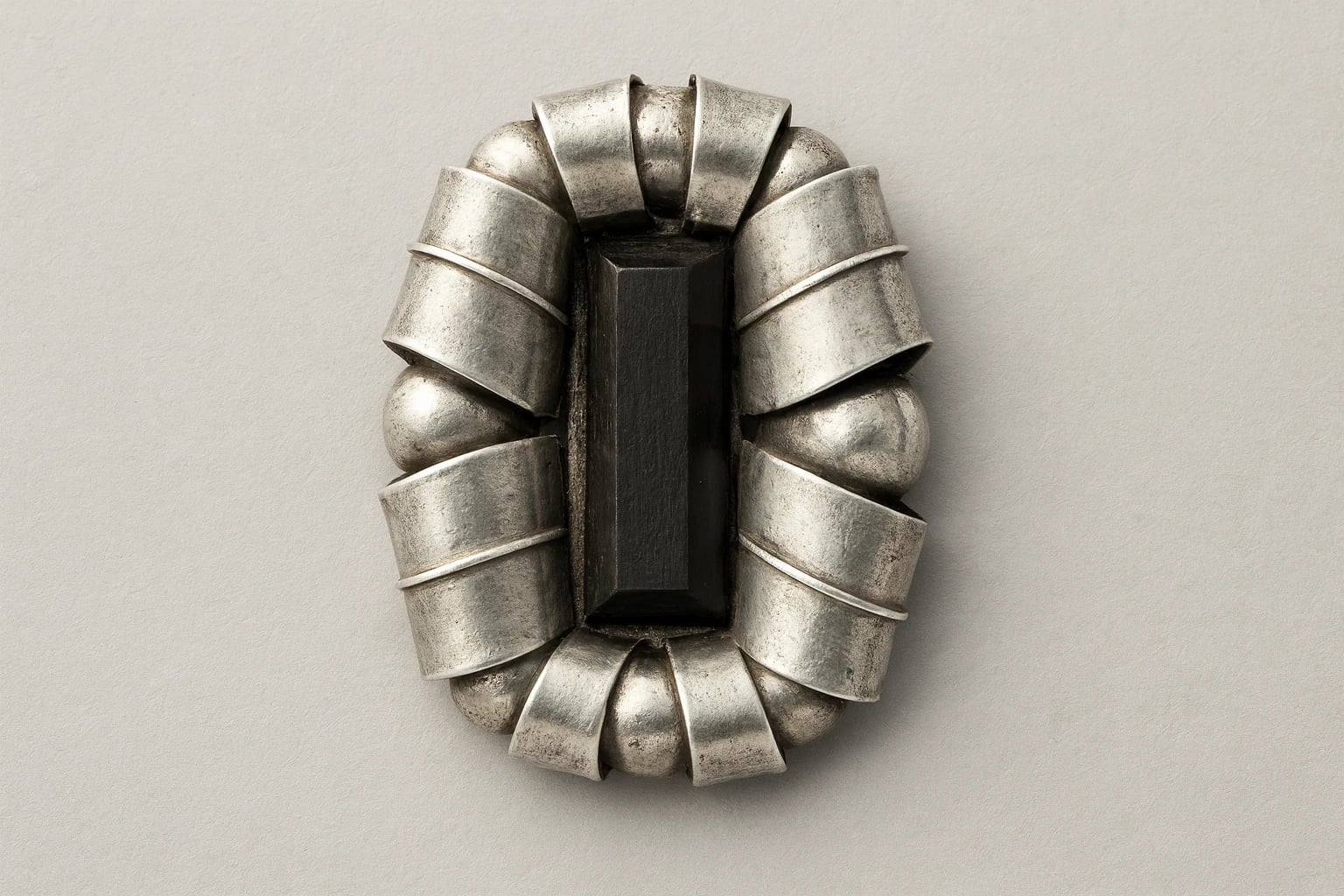 William Spratling Ribbon Banded Rosewood Brooch