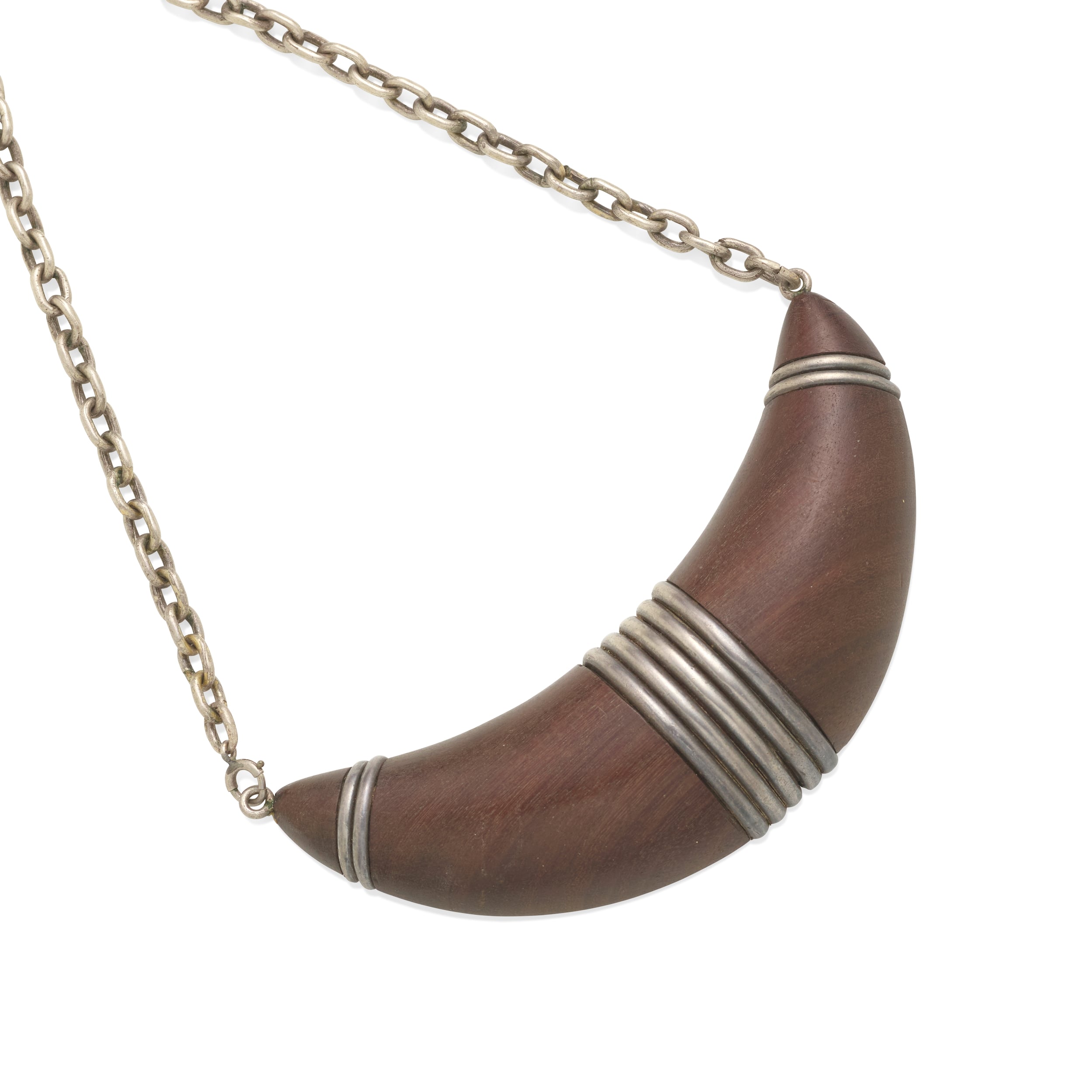 William Spratling Rosewood Crescent Necklace