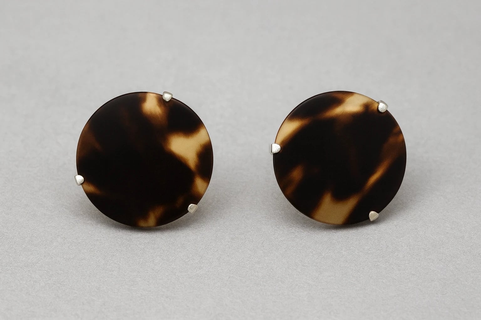 William Spratling Earrings of a Tortoise Shell Disc
