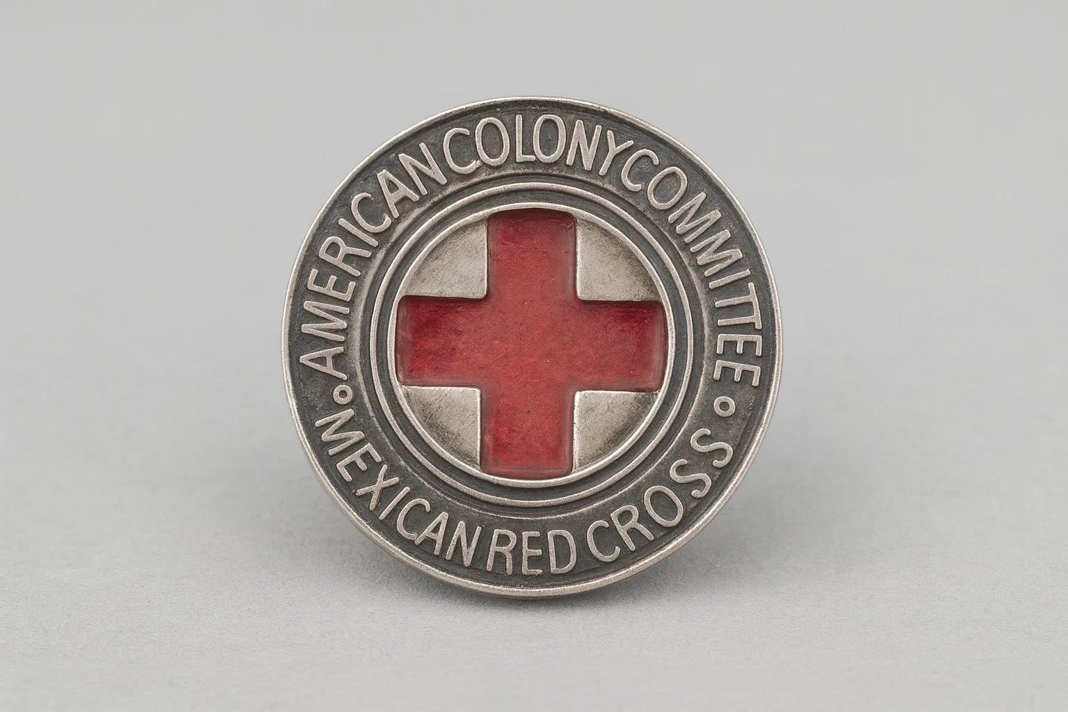 William Spratling Enameled Red Cross Brooch