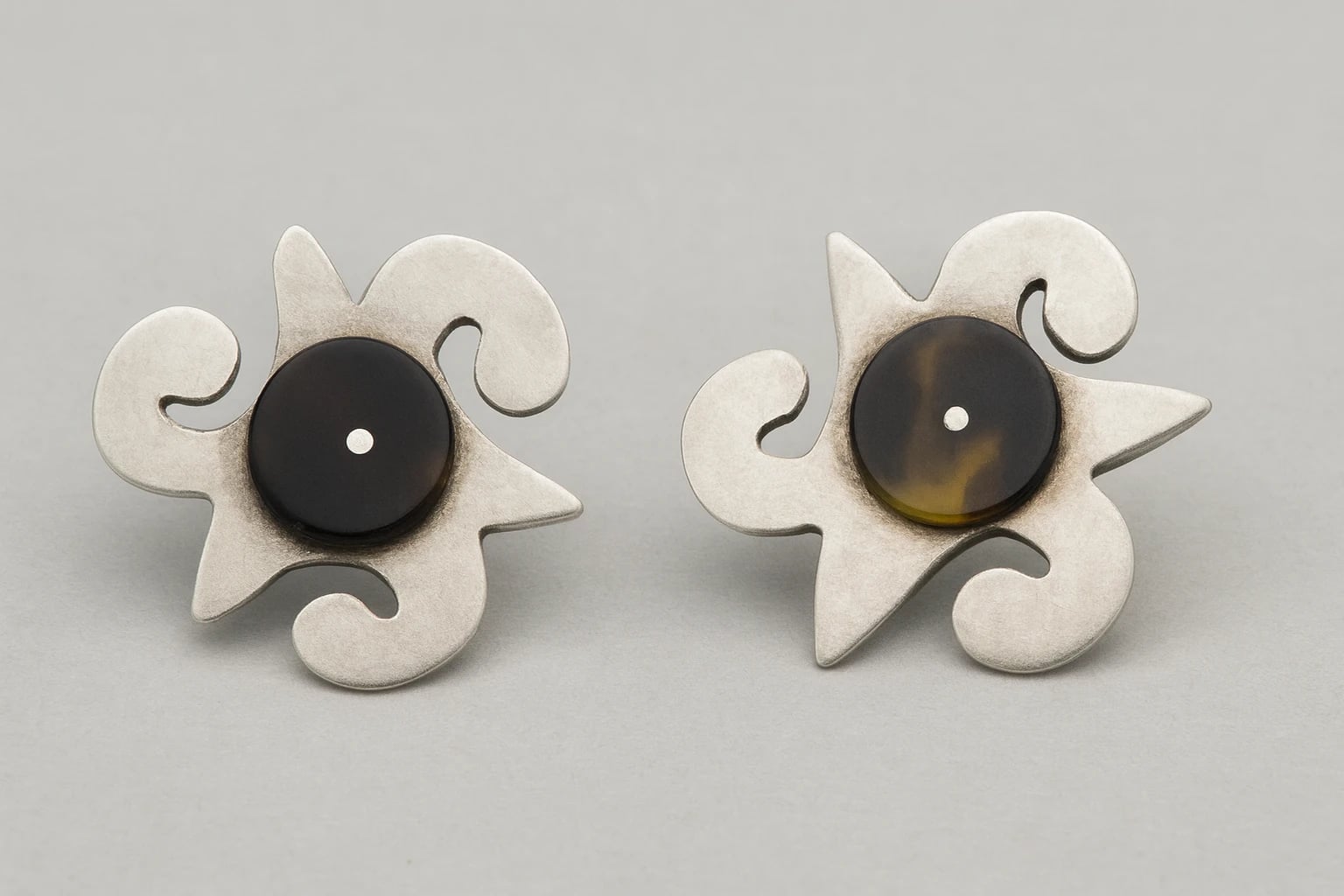 William Spratling Tortoise Shell Disc Earrings
