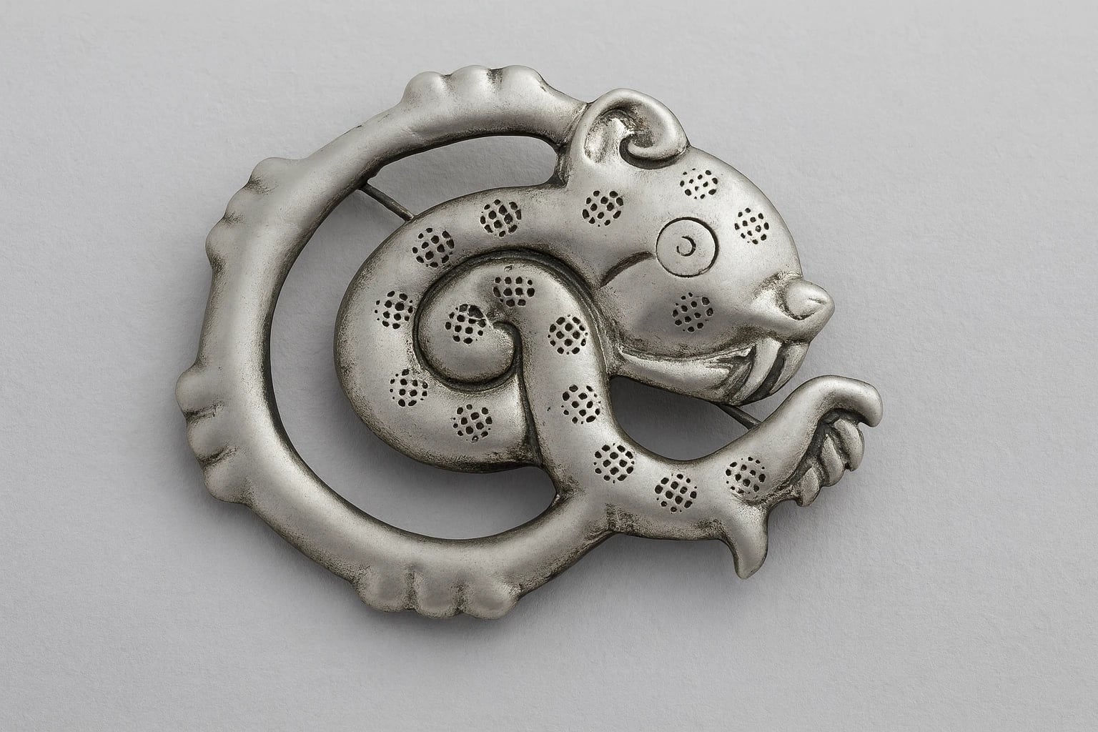 William Spratling Silson Curled Jaguar Brooch