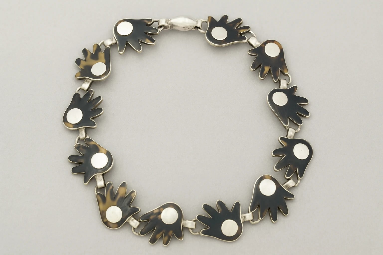 William Spratling Tortoise Shell Hands Necklace