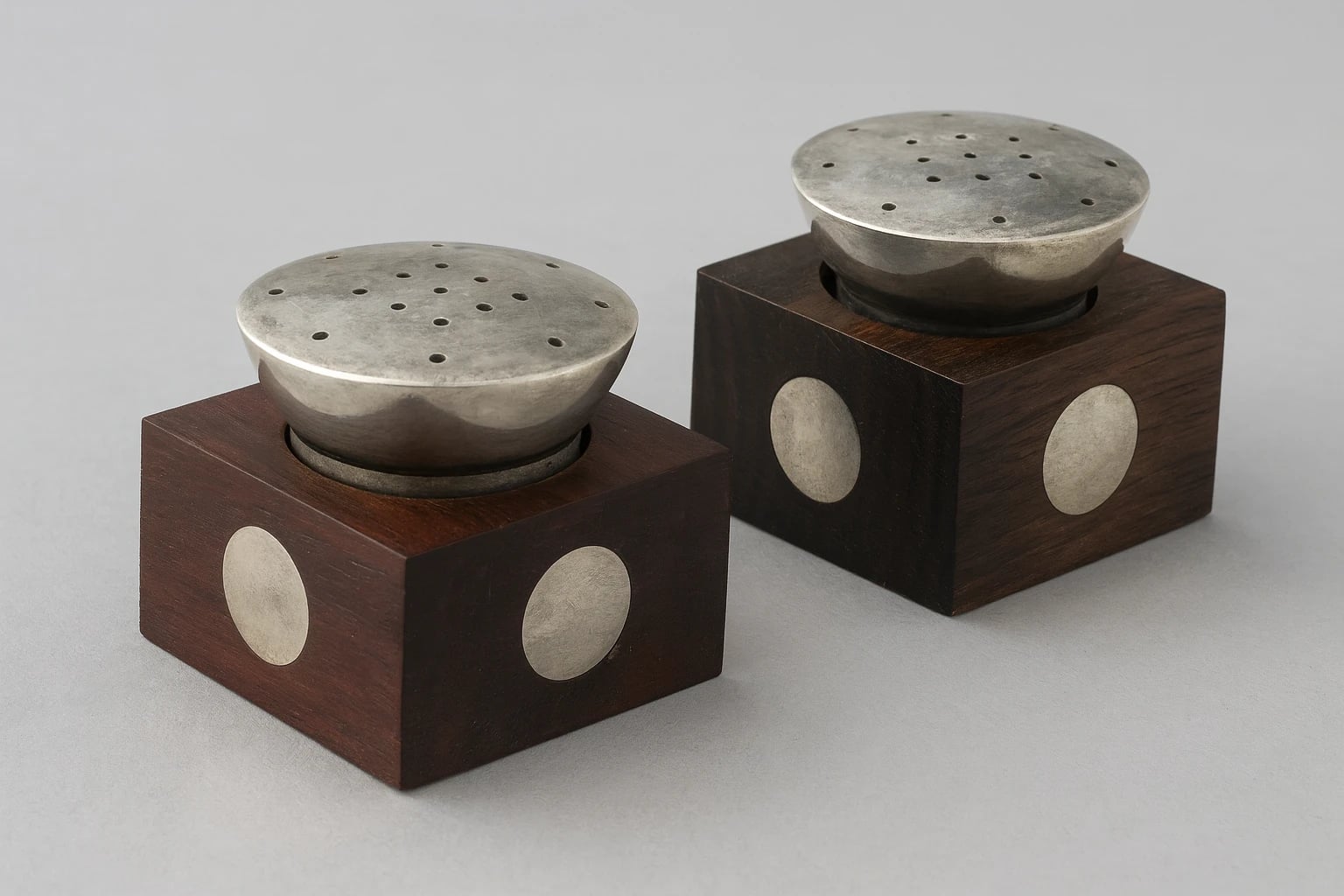 William Spratling Rosewood Salt and Pepper Shakers