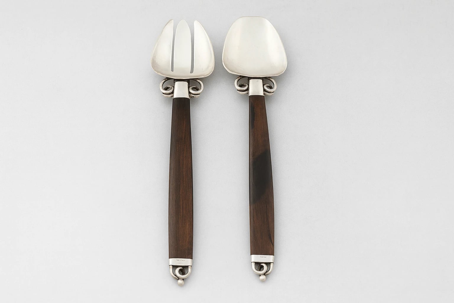 William Spratling Salad Servers with Silver Bowls