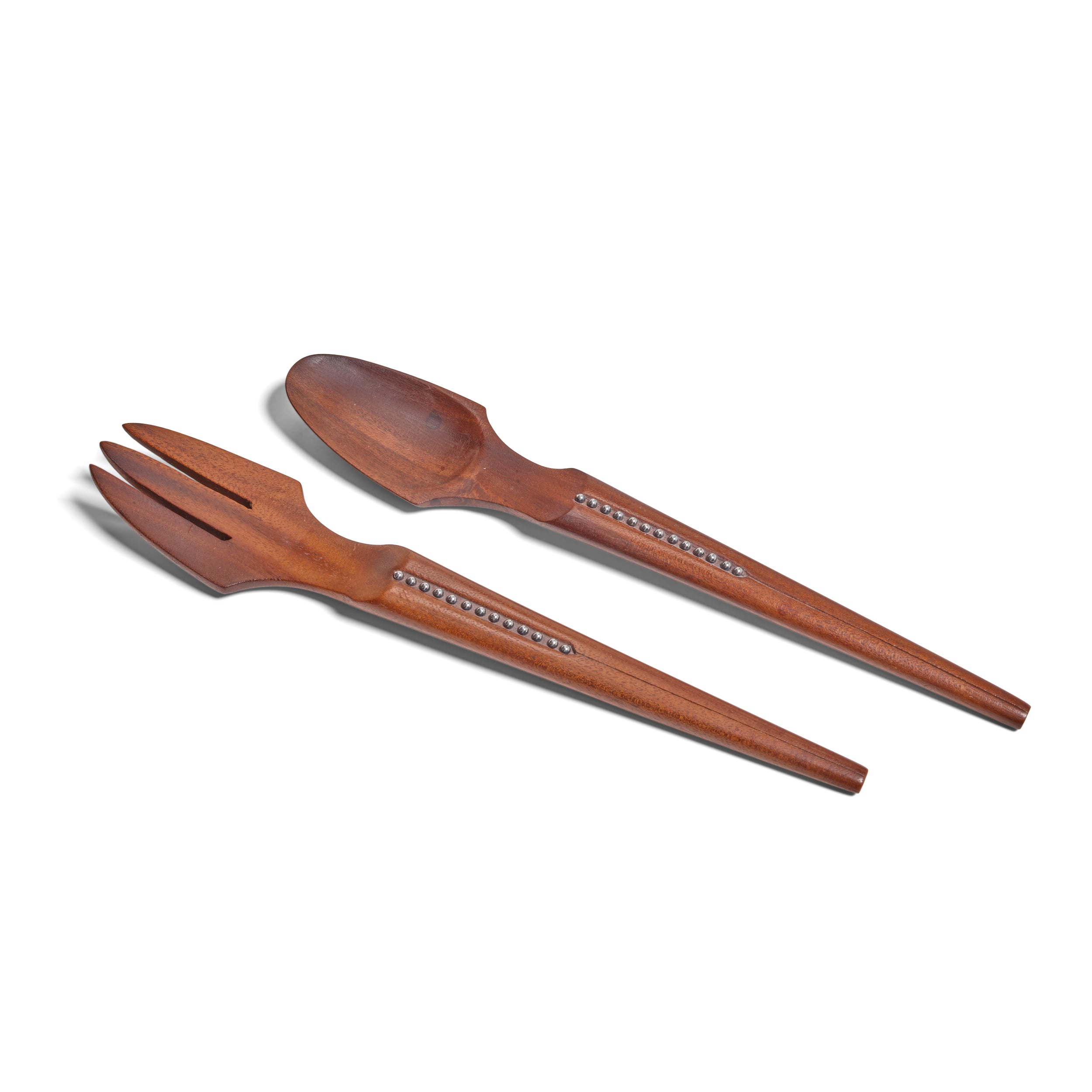 William Spratling Beaded Rosewood Salad Servers