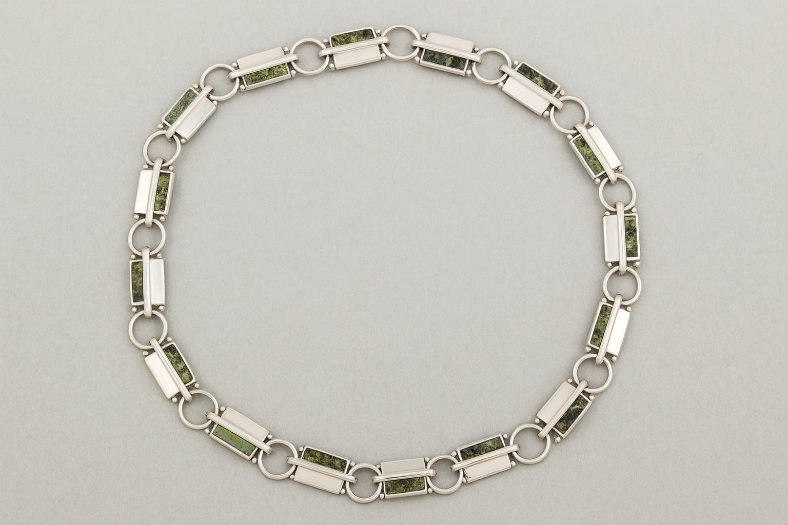 William Spratling Azur Malachite Rectangle Necklace