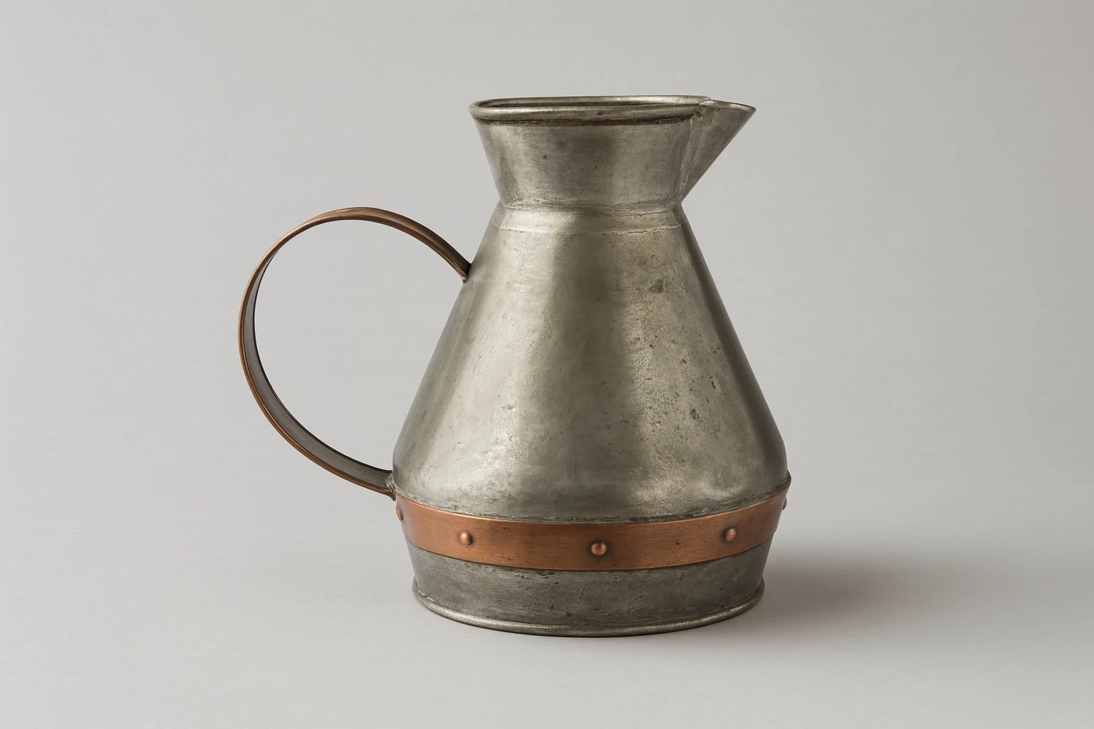 William Spratling Tin Pitcher with Copper Band