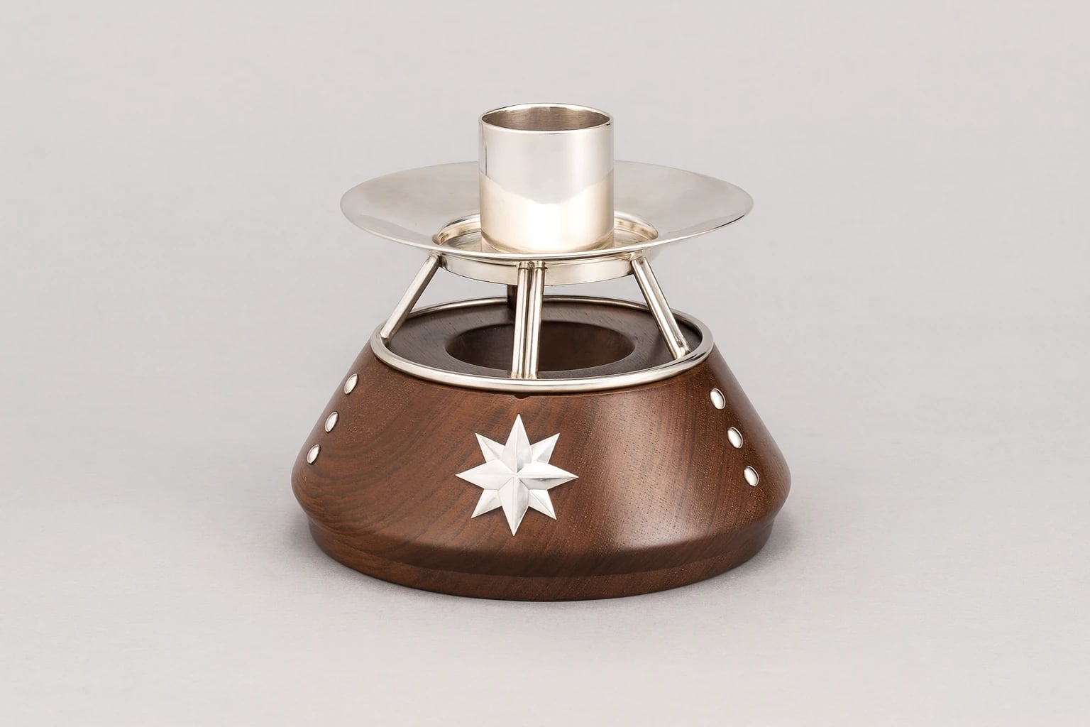 William Spratling Silver Star Rosewood Candlestick