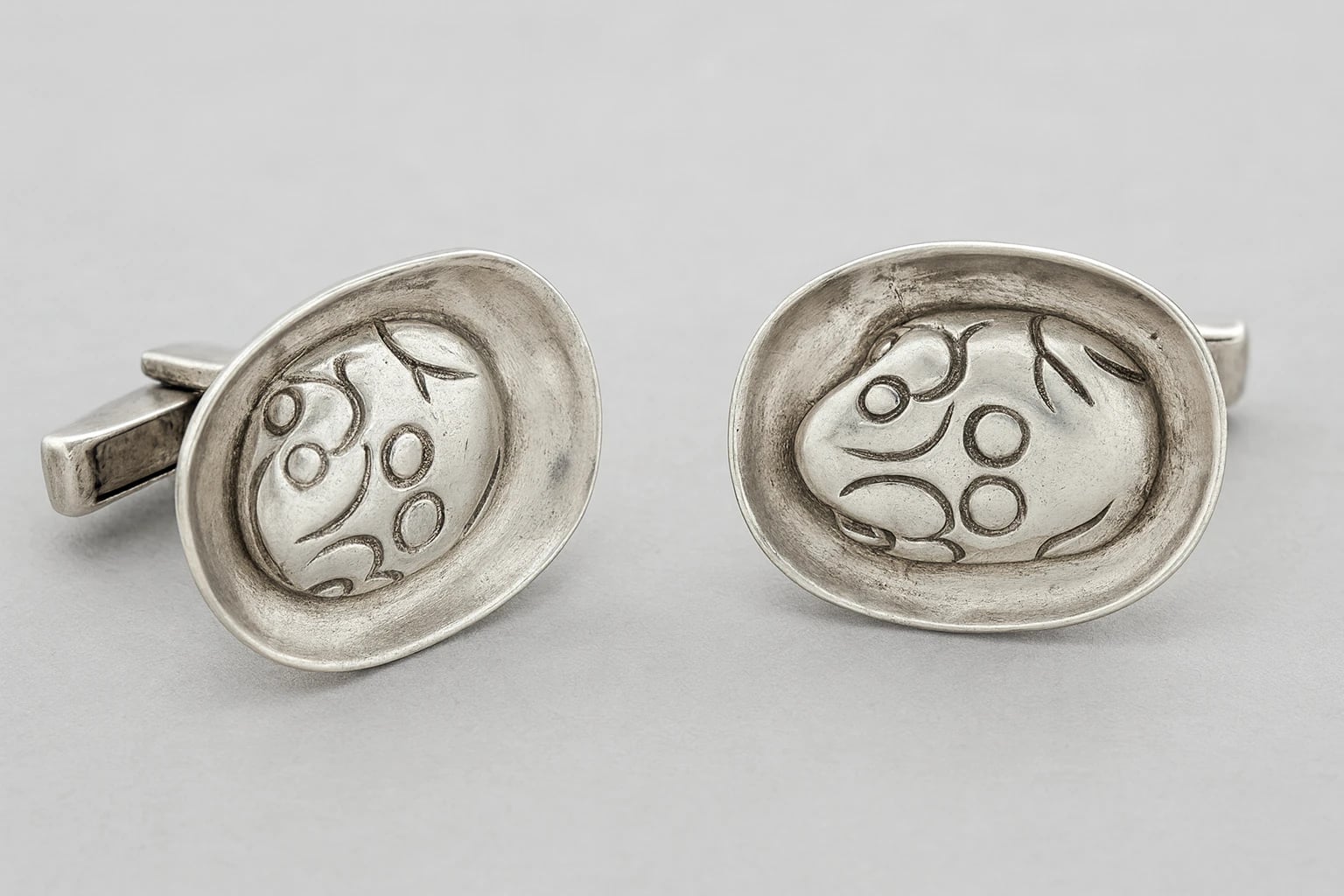 William Spratling Gilded Frog Cuff Links