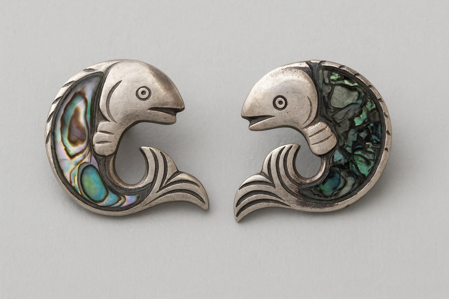 William Spratling Abalone Fish Cuff Links