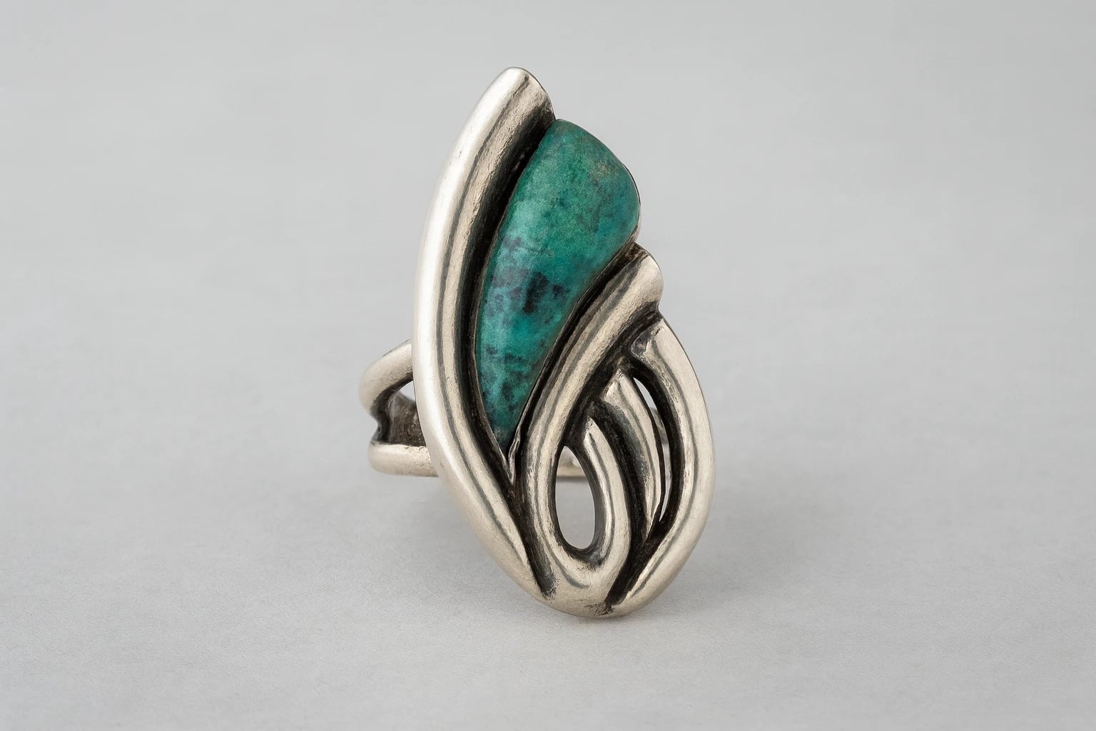 William Spratling Tapered Azur Malachite Ring