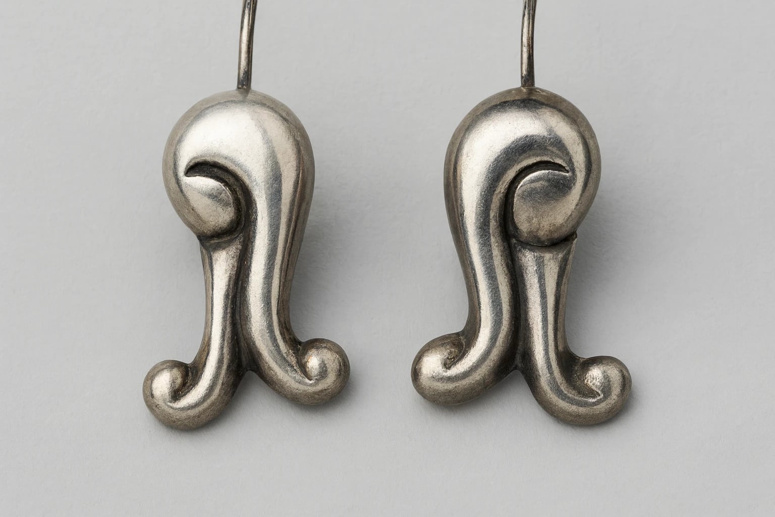 William Spratling Swirled "U" Shape Earrings