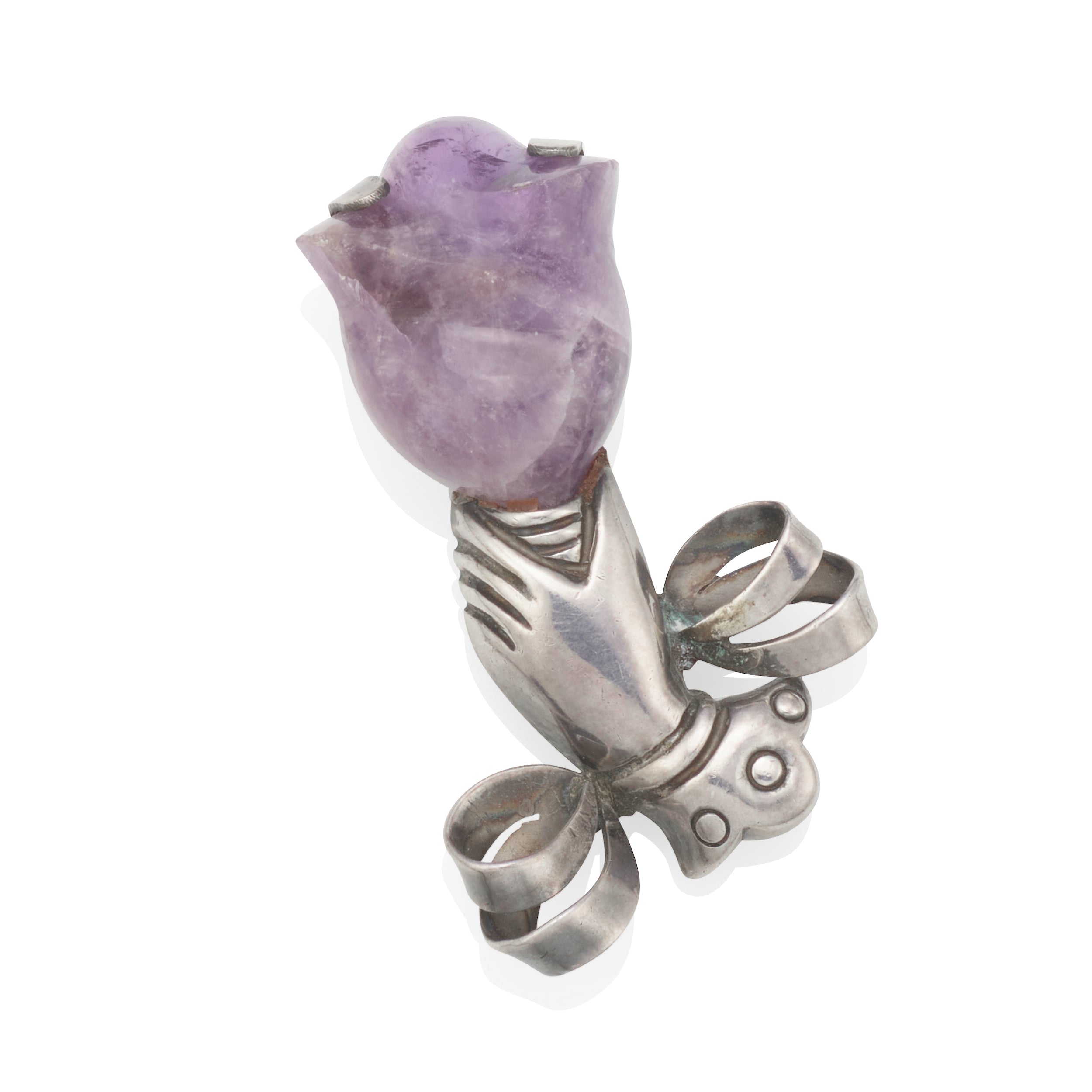 William Spratling Amethyst Tulip Brooch