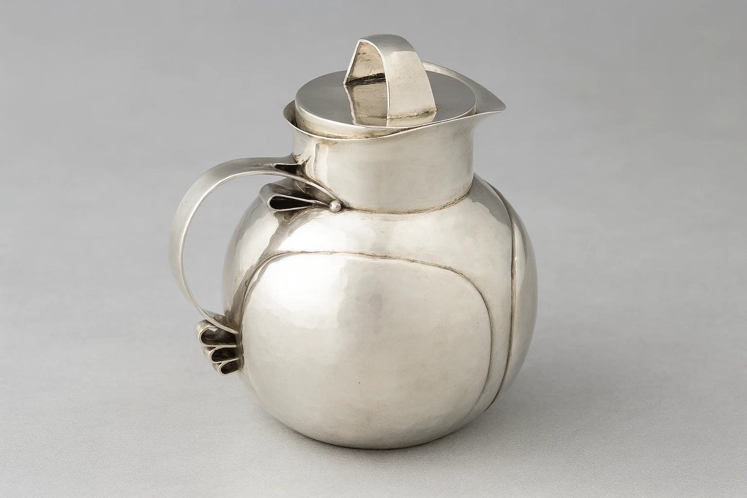 William Spratling Rounded Silver Pitcher with Strap Handle