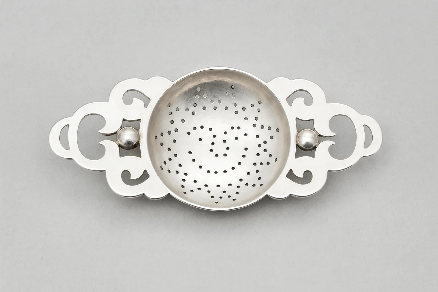 William Spratling Rounded Tea Strainer with Pierced Design