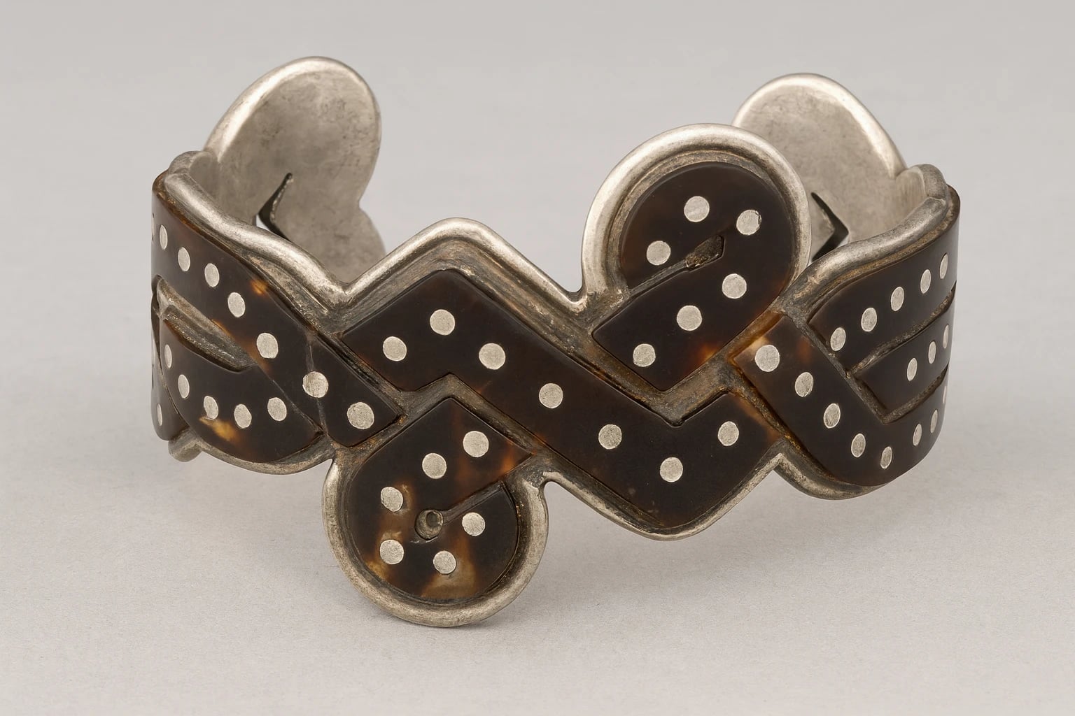 William Spratling Cuff Bracelet Overlaid with Tortoise Shell