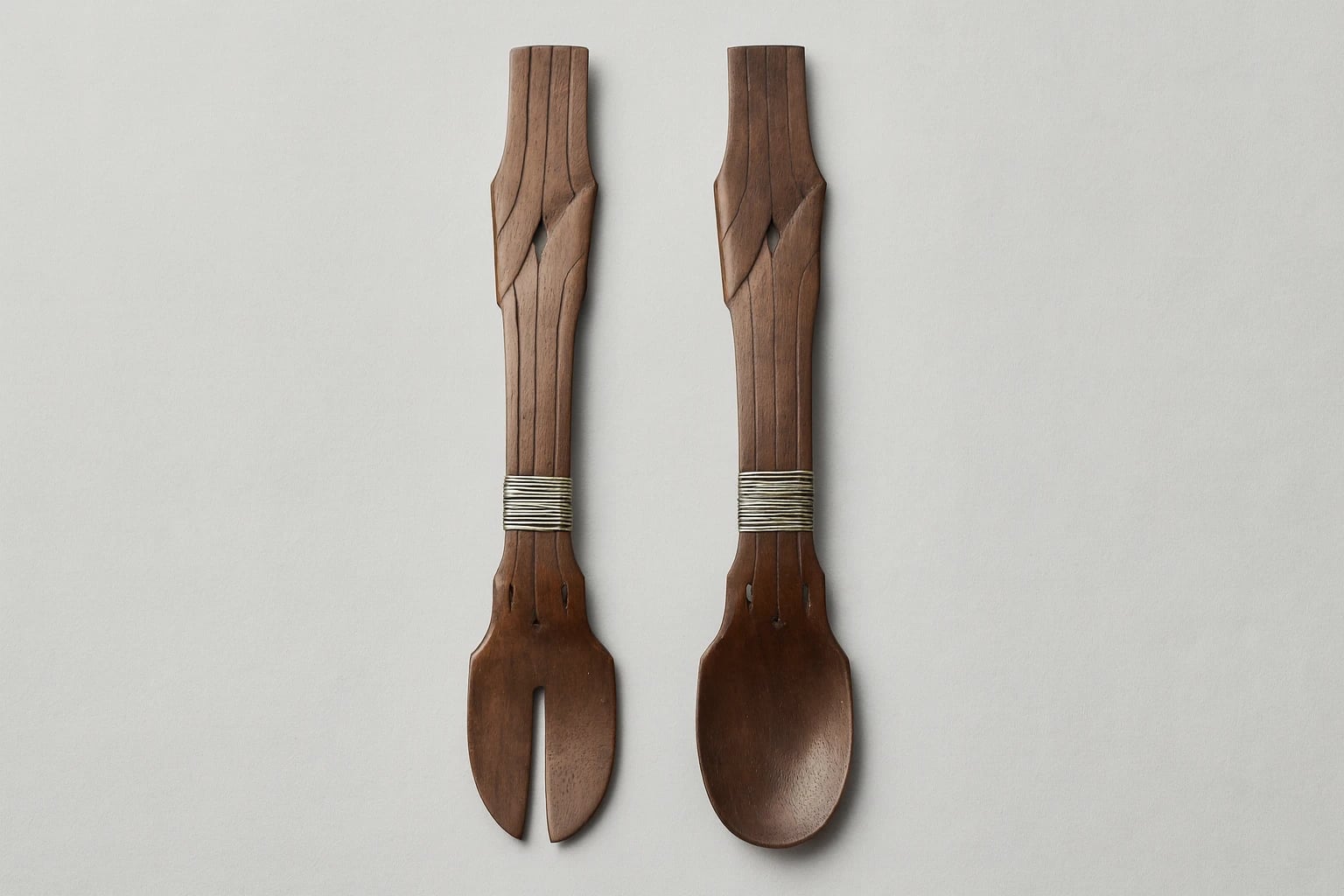 William Spratling Incised Rosewood Salad Servers