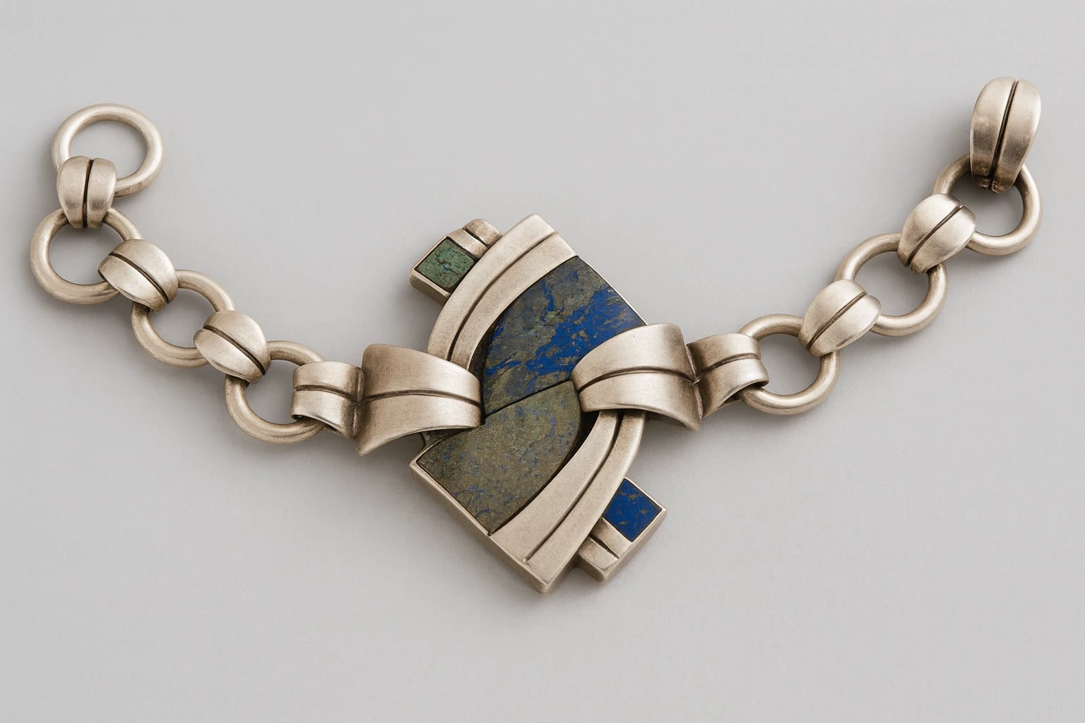 William Spratling Azurite Band Link Bracelet