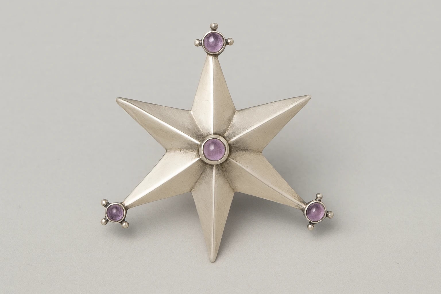 William Spratling Amethyst Star Brooch