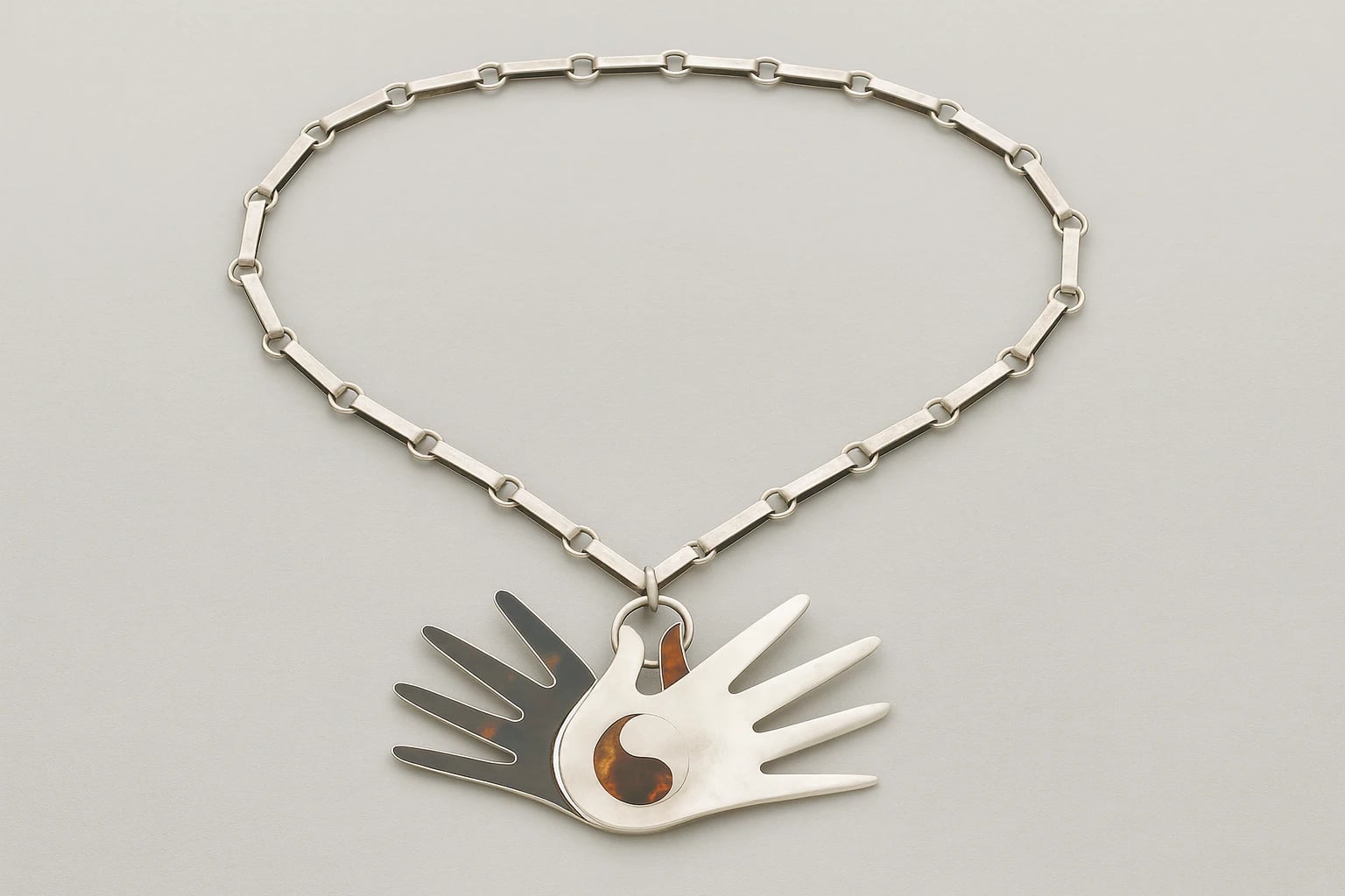 William Spratling Crossed Hands Necklace