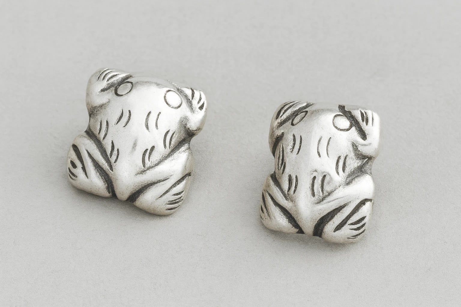 William Spratling Frog Earrings
