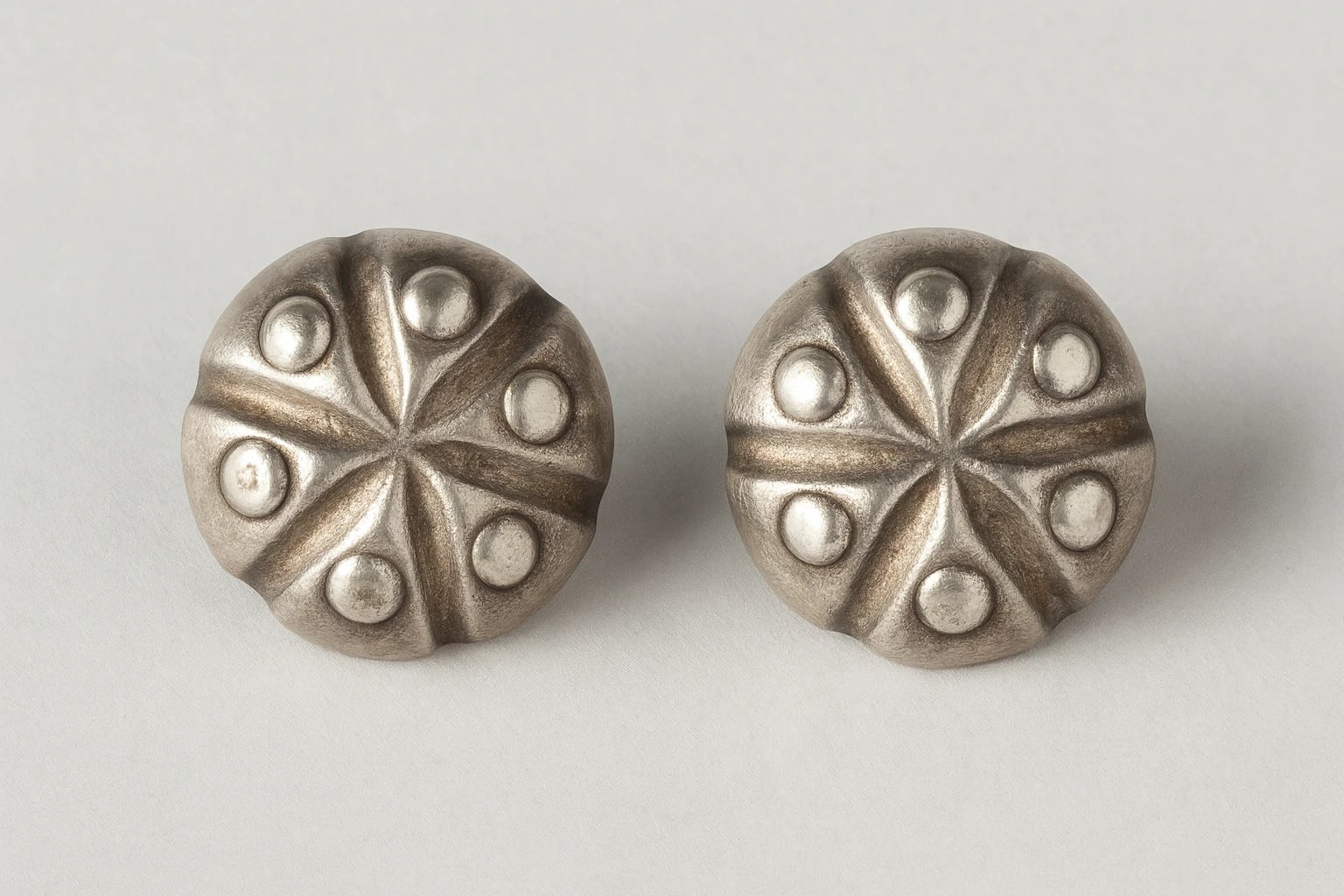 William Spratling Earrings of Six Pie Shaped Segments