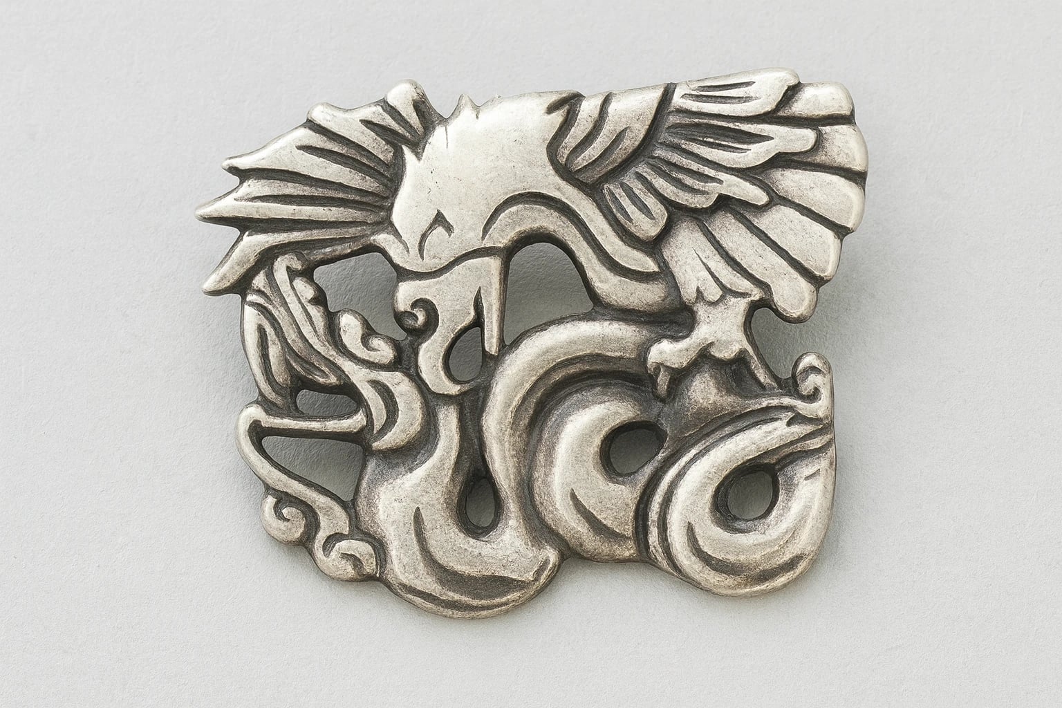 William Spratling Silson Eagle and Snake Brooch