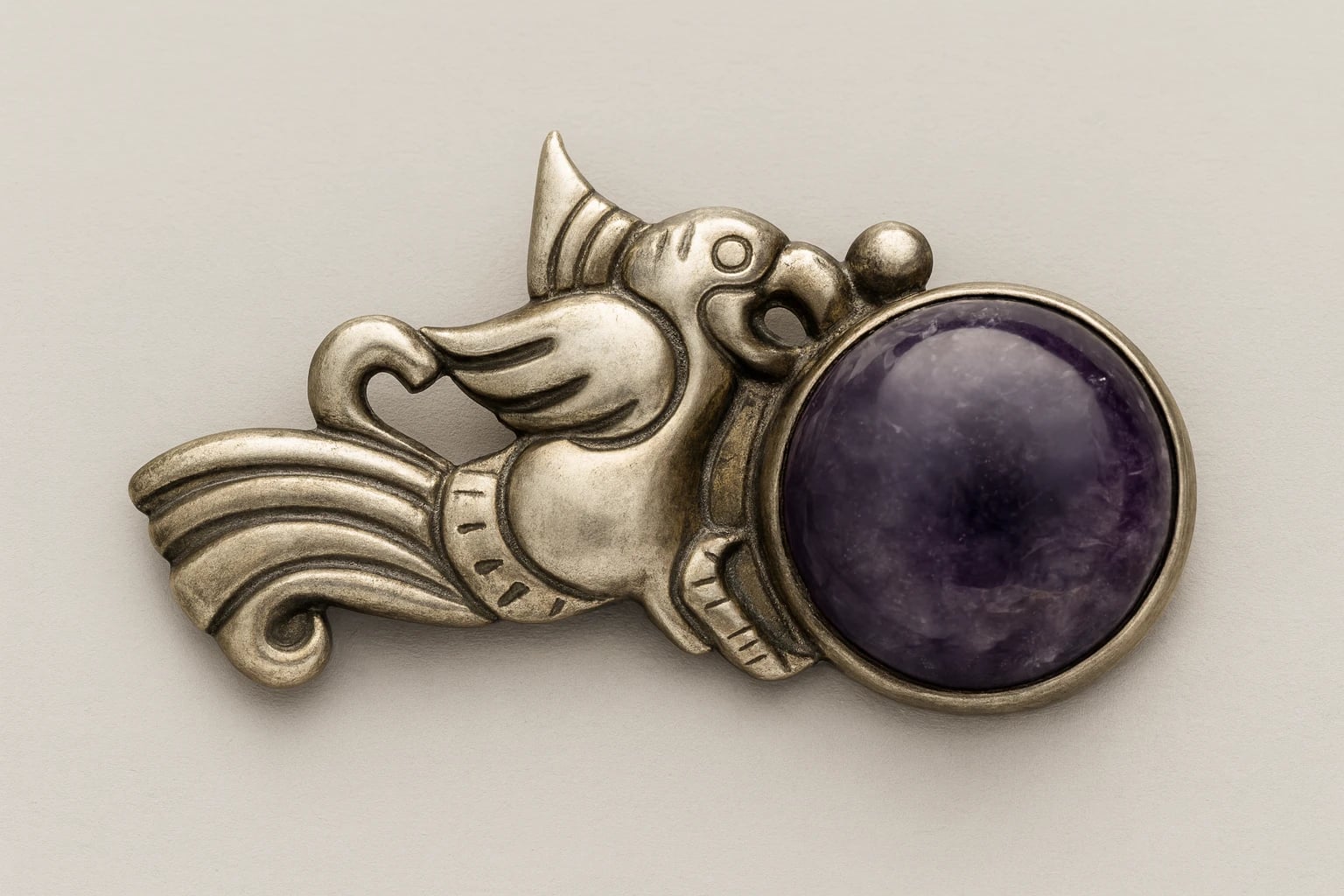 William Spratling Amethyst Parrot Brooch