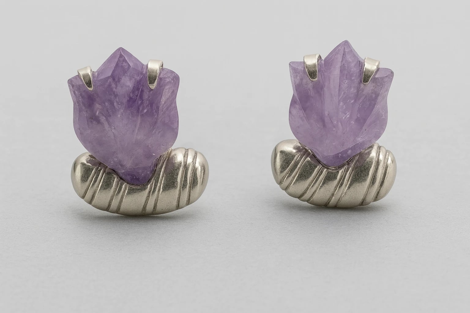 William Spratling Amethyst Tulip Earrings