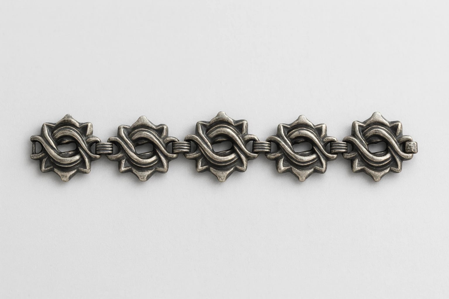 William Spratling Carved Silson Link Bracelet
