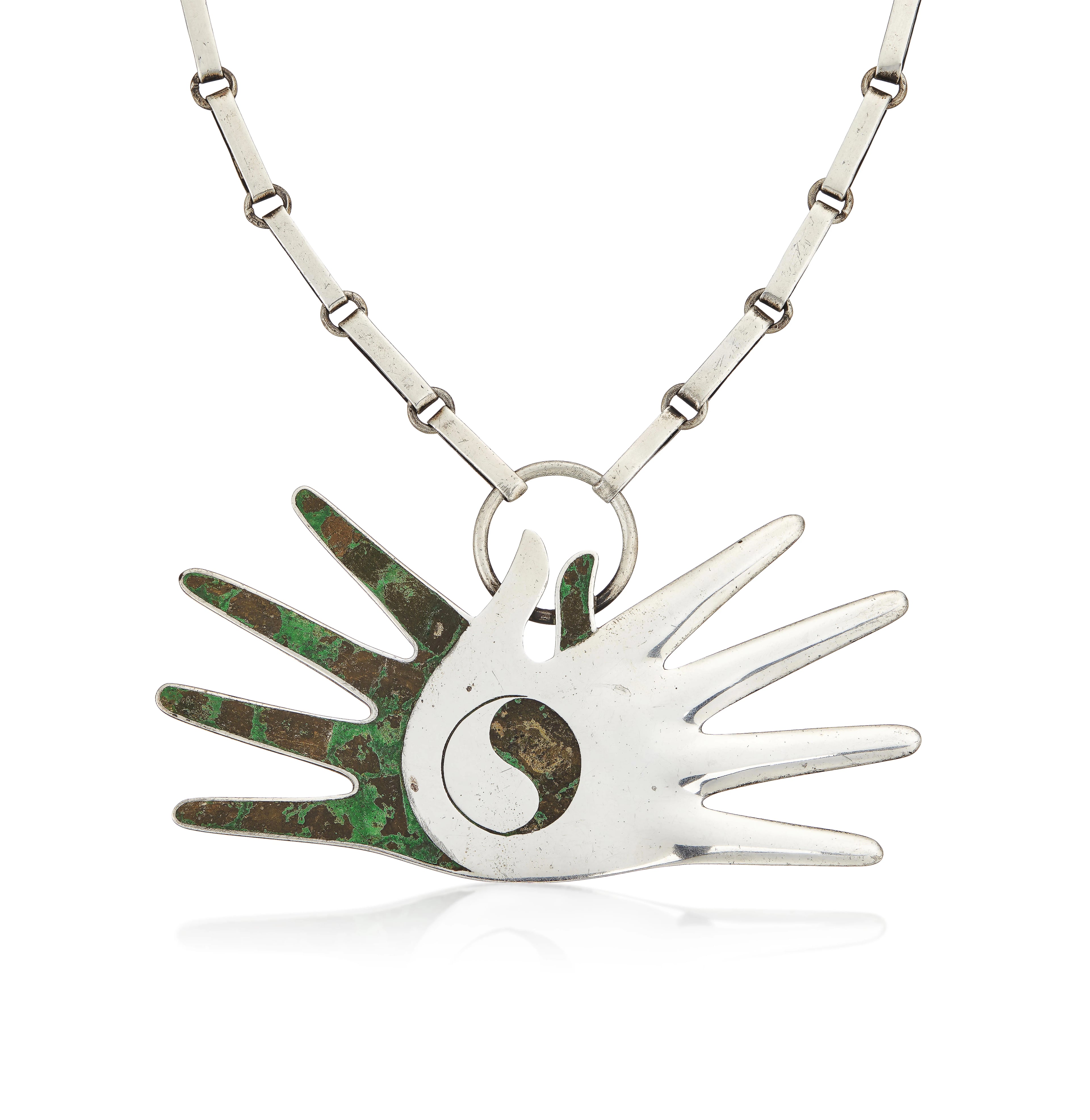 William Spratling 'Hands' Hardstone Necklace